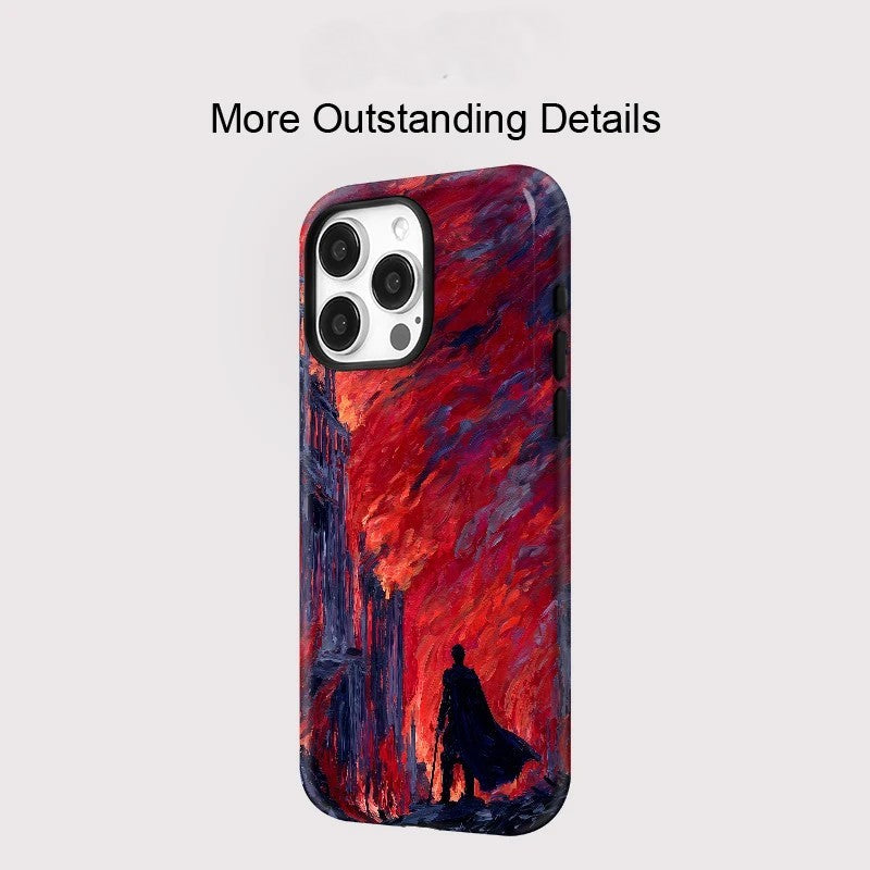 Luxury Red Sky Pattern Matte MagSafe Shockproof iPhone Case for iPhone 11–16 Pro Max