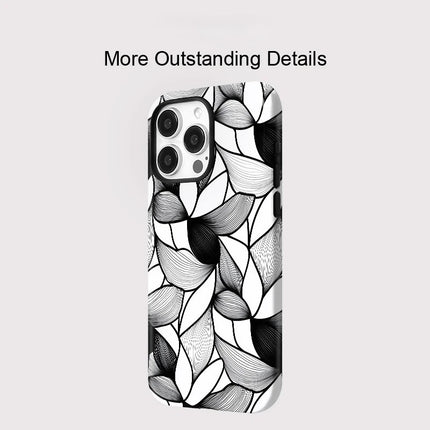 Black and White Lines MagSafe Shockproof iPhone Case for iPhone 11–16 Pro Max