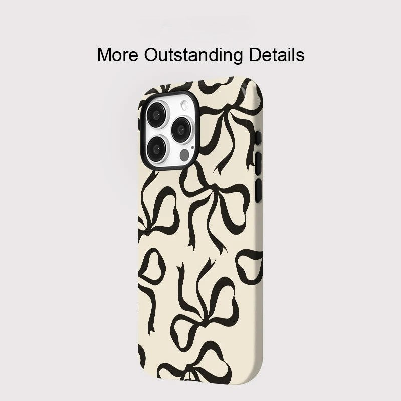 Fashion Bowknot Print MagSafe Shockproof iPhone Case for iPhone 11–16 Pro Max