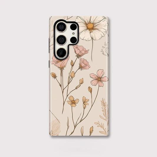 Flower Pattern Shockproof Phone Case for Samsung Galaxy S23–S25