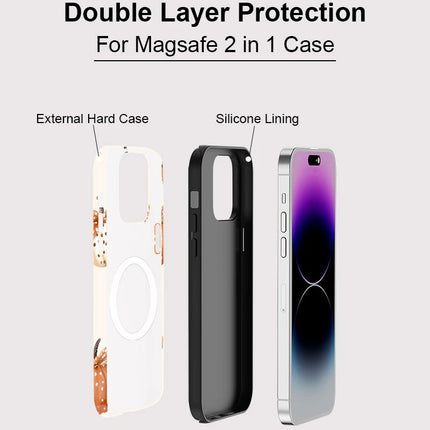 Pumpkin Bow Knot Double-Layer Silicone MagSafe Case for iPhone 11–16 Pro Max
