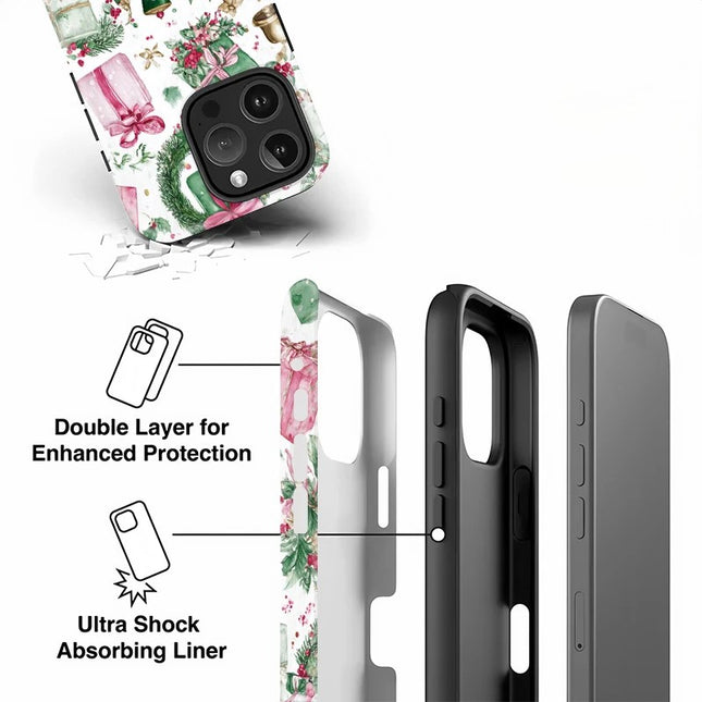 Christmas Gift Box Soft TPU Matte Case for iPhone 11–16 Pro Max