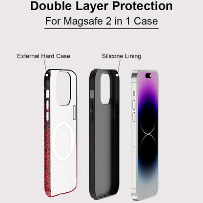 Red Letters Pattern MagSafe Shockproof iPhone Case for iPhone 11–16 Pro Max