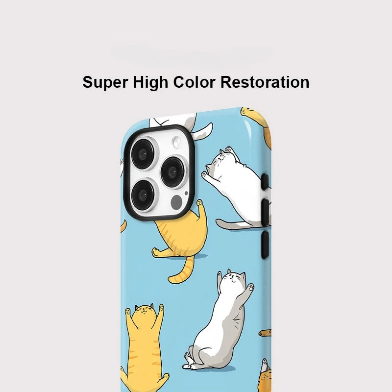 Cute Cats MagSafe iPhone Case – Silicone Shockproof, iPhone 11–16 Pro Max