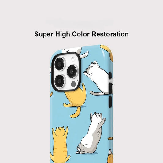 Cute Cats MagSafe iPhone Case – Silicone Shockproof, iPhone 11–16 Pro Max