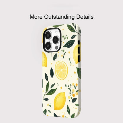 Cute Lemon Print MagSafe Shockproof iPhone Case for iPhone 11–16 Pro Max