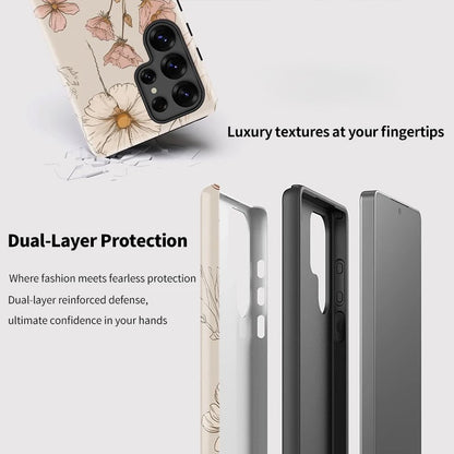 Flower Pattern Shockproof Phone Case for Samsung Galaxy S23–S25