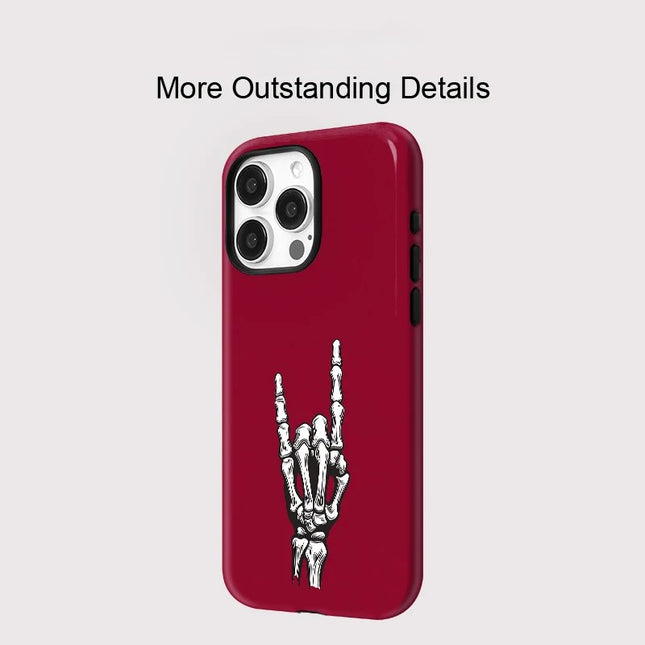 Skull Hand Print Shockproof Matte MagSafe Case for iPhone 11–16 Pro Max
