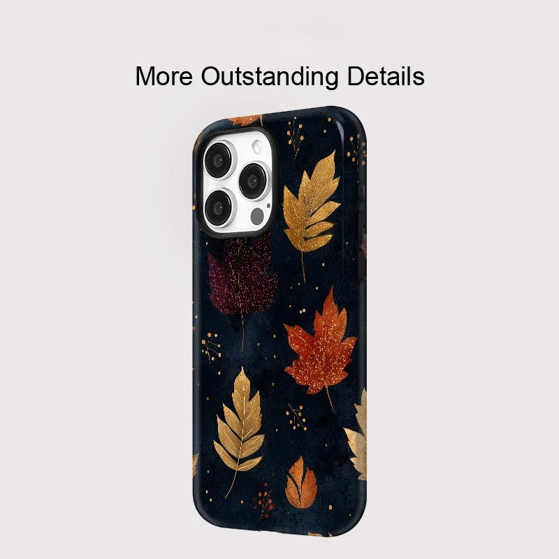 Acrylic Leaves Pattern MagSafe Shockproof iPhone Case for iPhone 11–16 Pro Max