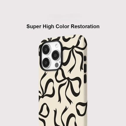 Fashion Bowknot Print MagSafe Shockproof iPhone Case for iPhone 11–16 Pro Max