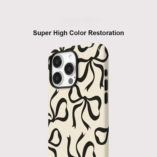 Fashion Bowknot Print MagSafe Shockproof iPhone Case for iPhone 11–16 Pro Max