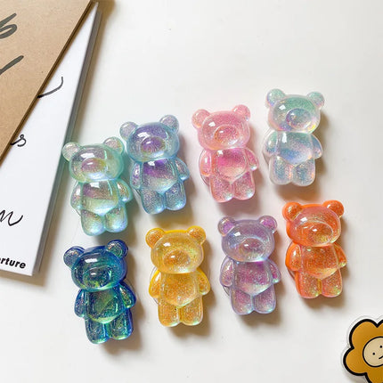 Cartoon Glitter Bear Foldable Phone Holder Grip Stand