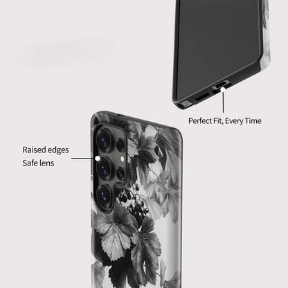 Floral Pattern Acrylic Shockproof Case for Samsung Galaxy S23–S25 Series