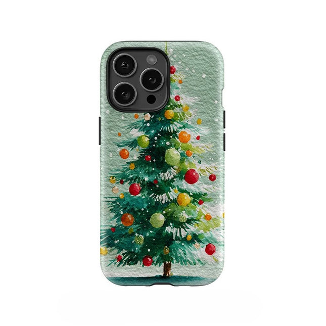 Christmas Tree Shockproof Acrylic Matte TPU Case for iPhone 11–16 Pro Max