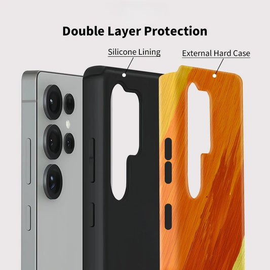Painting Pattern Acrylic and Silicone Matte Phone Case for Samsung Galaxy S23–S25