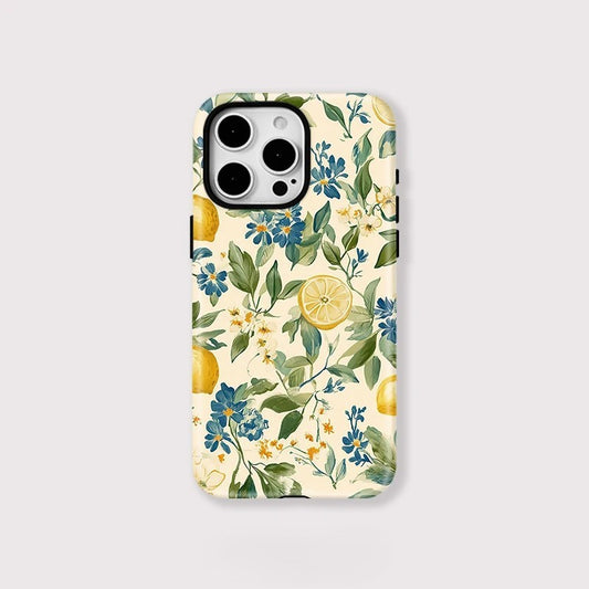 Flower & Lemon MagSafe Shockproof Case for iPhone 11–16 Pro Max
