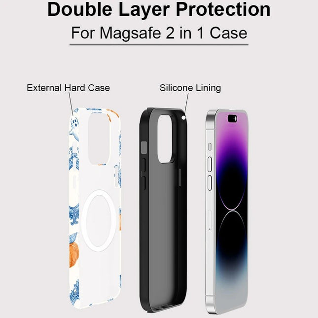 Pumpkin Ghost Silicone Matte MagSafe Case for iPhone 11–16 Pro Max