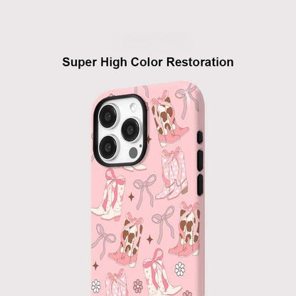 Pink Bowknot MagSafe Shockproof iPhone Case for iPhone 11–16 Pro Max