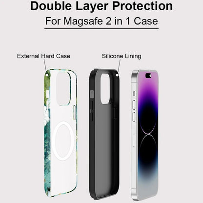 Lovely Black Cat and Flowers Pattern MagSafe Shockproof iPhone Case for iPhone 11–16 Pro Max