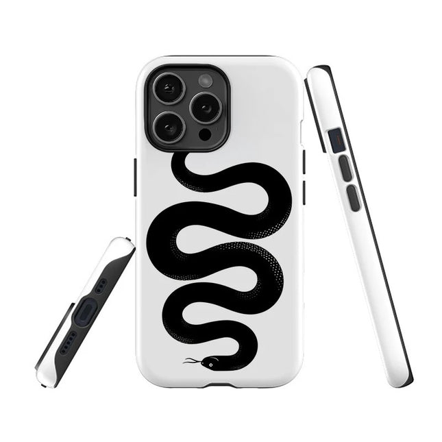 Snake Pattern Double-Layer Anti-Knock Case for iPhone 11–16 Pro Max