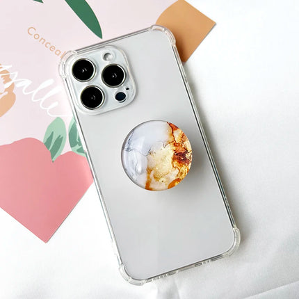 Marble Crack Transparent Folding Phone Socket Grip Stand