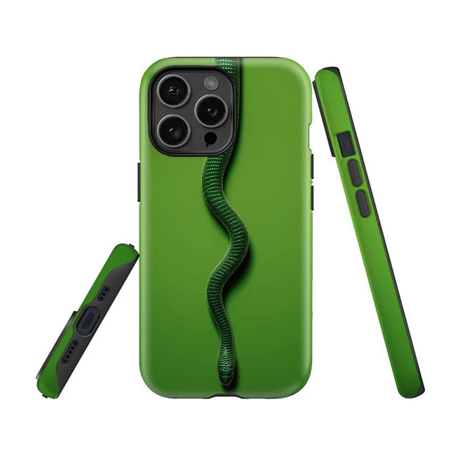 Snake Pattern Soft Silicone Double-Layer Case for iPhone 11–16 Pro Max