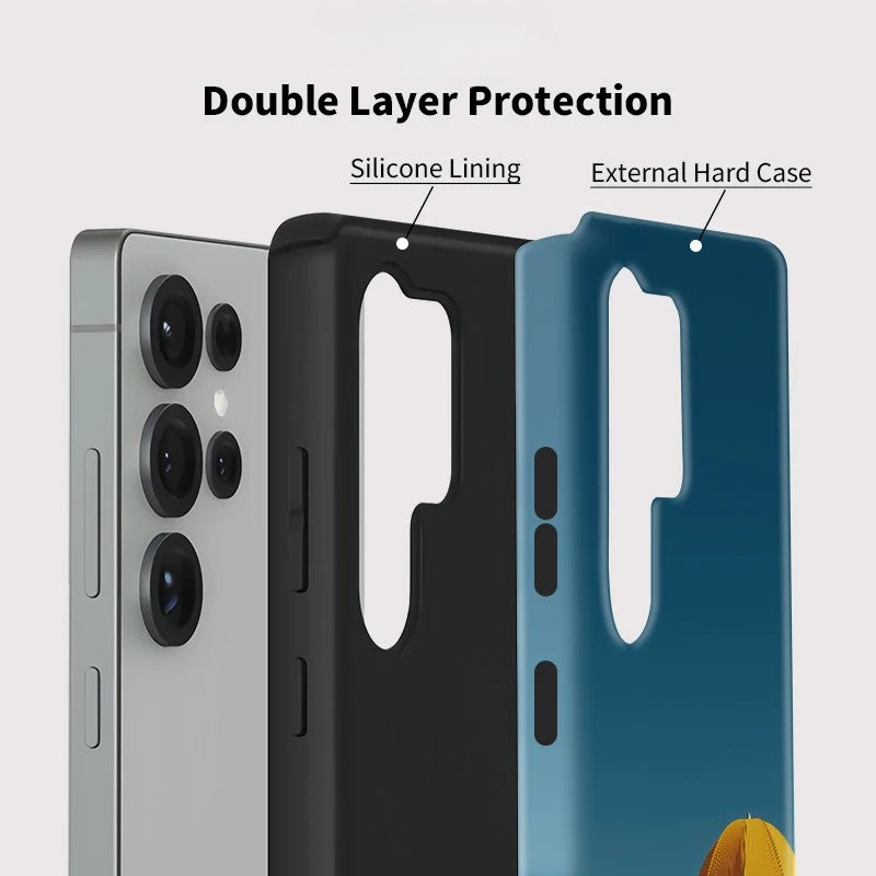 Summer Beach Print Acrylic Silicone Shockproof Case for Samsung Galaxy S23–S25 Series