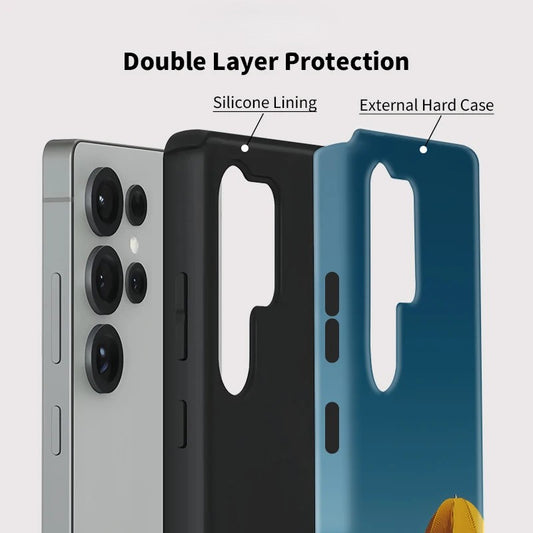 Summer Beach Print Acrylic Silicone Shockproof Case for Samsung Galaxy S23–S25 Series