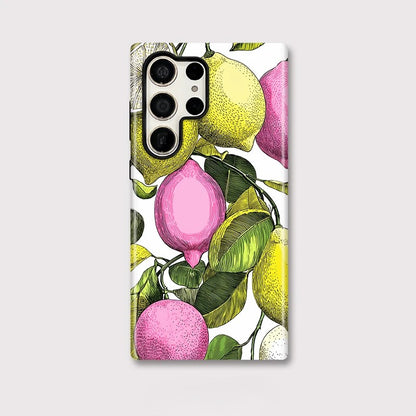 Lemon Pattern Soft Silicone Shockproof Phone Case for Samsung Galaxy S23–S25