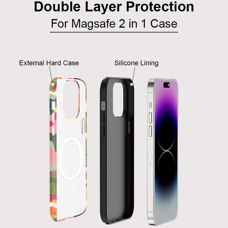 Acrylic Double-Layer Colorful MagSafe Shockproof iPhone Case for iPhone 11–16 Pro Max