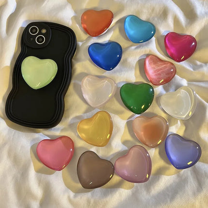 Crystal Heart Phone Ring Holder Finger Stand