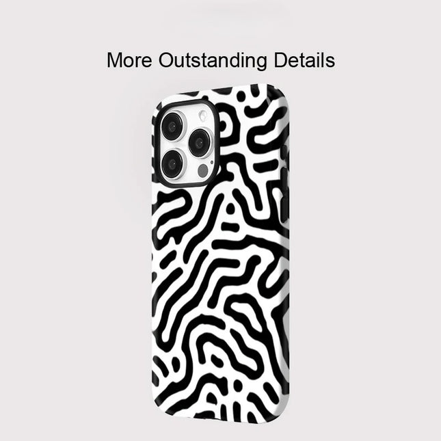 Art Stripe Print Matte Silicone MagSafe Shockproof iPhone Case for iPhone 11–16 Pro Max