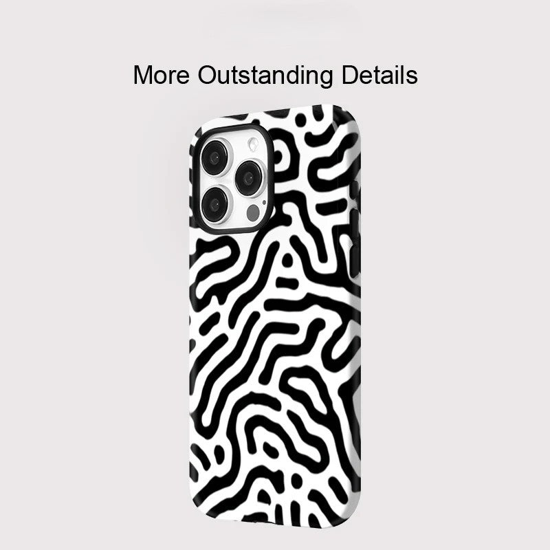 Art Stripe Print Matte Silicone MagSafe Shockproof iPhone Case for iPhone 11–16 Pro Max