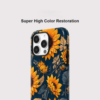 Sunflower Design MagSafe Shockproof iPhone Case for iPhone 11–16 Pro Max Plus
