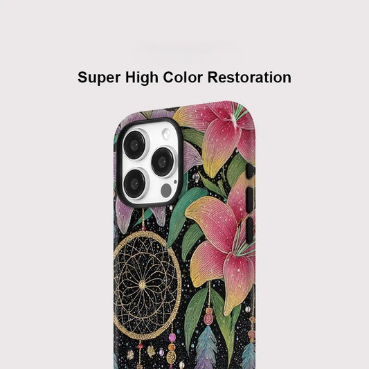 Flowers Pattern MagSafe Shockproof iPhone Case for iPhone 11–16 Pro Max