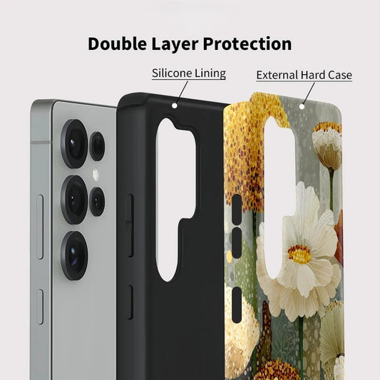 Soft Silicone Double-Layer Shockproof Case for Samsung Galaxy S23–S25 Serie