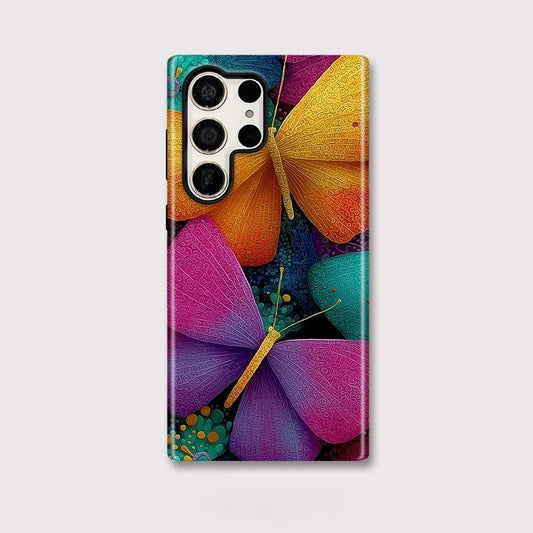 Butterfly Shockproof Matte Silicone Phone Case for Samsung Galaxy S23–S25