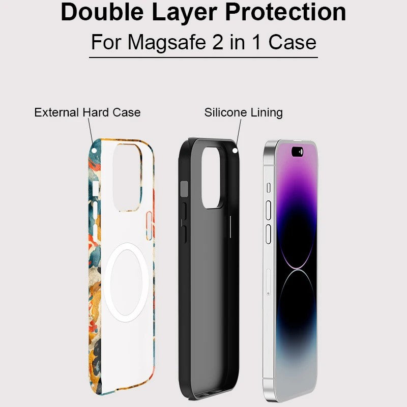 Art Painting Matte Silicone MagSafe Shockproof iPhone Case for iPhone 11–16 Pro Max