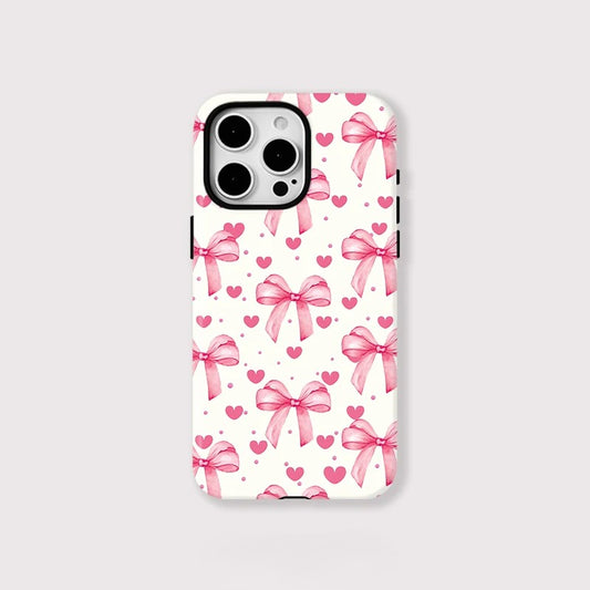 Cute Bow Knot Love Heart MagSafe Shockproof iPhone Case for iPhone 11–16 Pro Max Plus