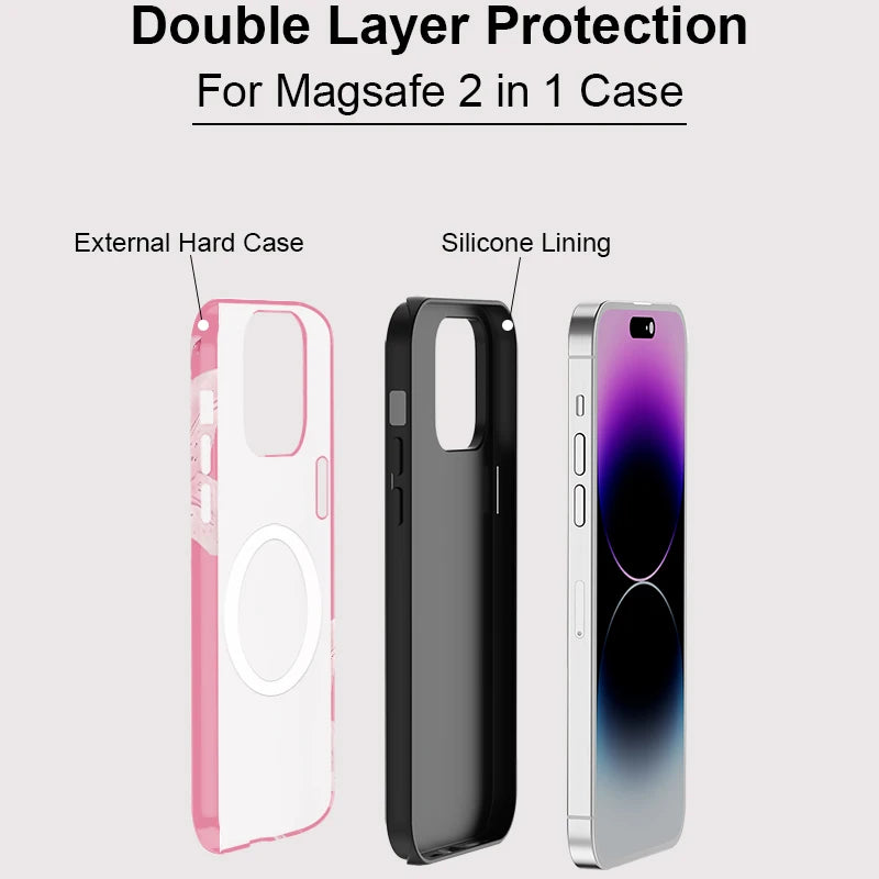 Fashion Butterfly and Flower Pattern MagSafe Shockproof iPhone Case for iPhone 11–16 Pro Max