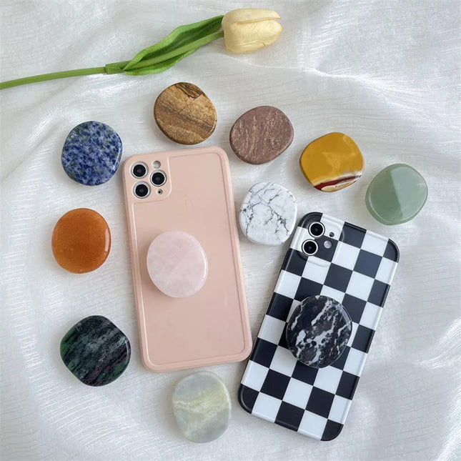 Natural Stone Marble Phone Ring Holder Finger Stand