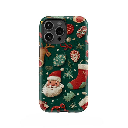 Christmas Pattern Shockproof Acrylic Case for iPhone 11–16 Pro Max