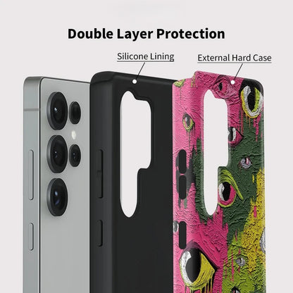 Colourful Painting Eyes Print Double-Layer Shockproof Case for Samsung Galaxy S23–S25 Series