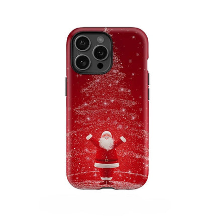 Santa Claus Pattern Acrylic Dual-Layer Case for iPhone 11–16 Pro Max