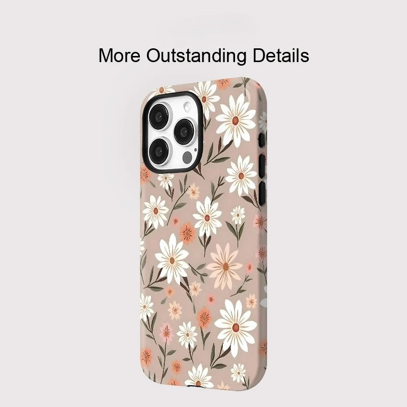 Flower Pattern MagSafe Shockproof iPhone Case for iPhone 11–16 Pro Max