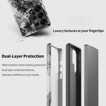 Floral Pattern Acrylic Shockproof Case for Samsung Galaxy S23–S25 Series