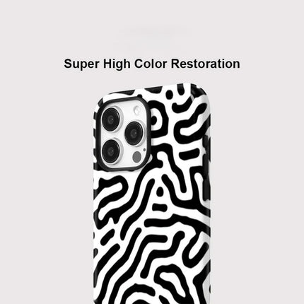 Art Stripe Print Matte Silicone MagSafe Shockproof iPhone Case for iPhone 11–16 Pro Max