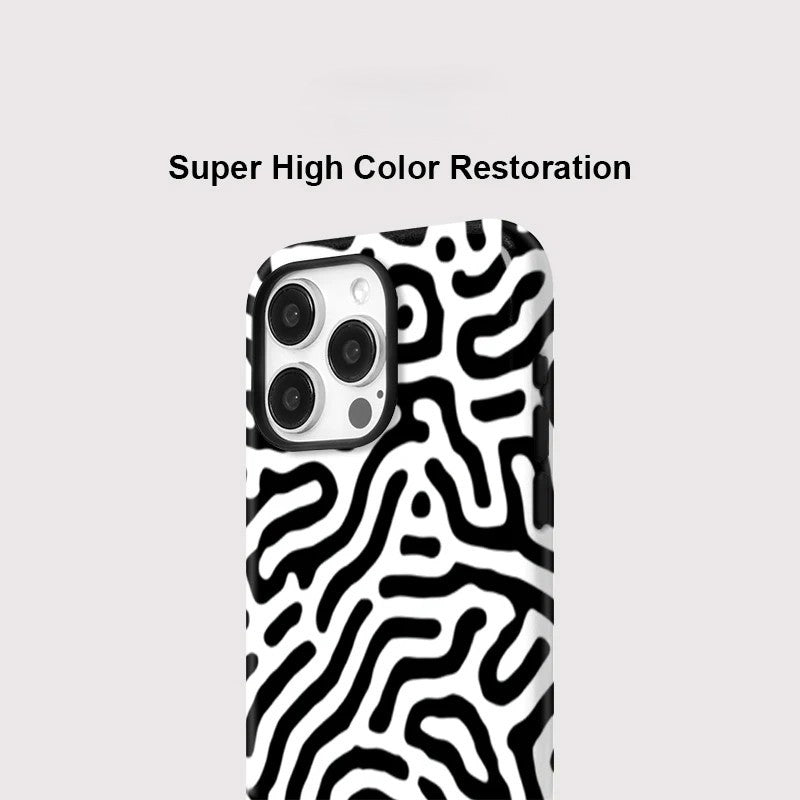 Art Stripe Print Matte Silicone MagSafe Shockproof iPhone Case for iPhone 11–16 Pro Max
