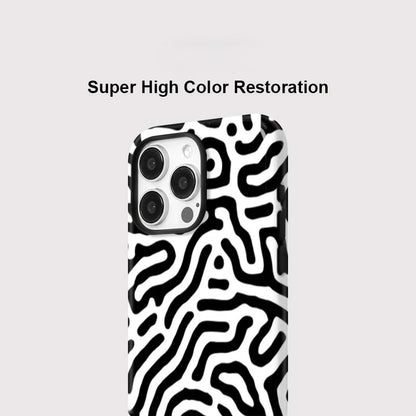 Art Stripe Print Matte Silicone MagSafe Shockproof iPhone Case for iPhone 11–16 Pro Max