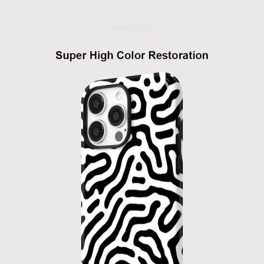 Art Stripe Print Matte Silicone MagSafe Shockproof iPhone Case for iPhone 11–16 Pro Max